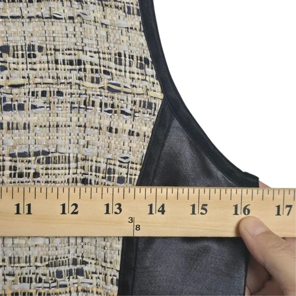 Theory Waldia Alluring Women's Tweed Dress Size 0 Sleeveless Satin Trim Sheath - Picture 5 of 11